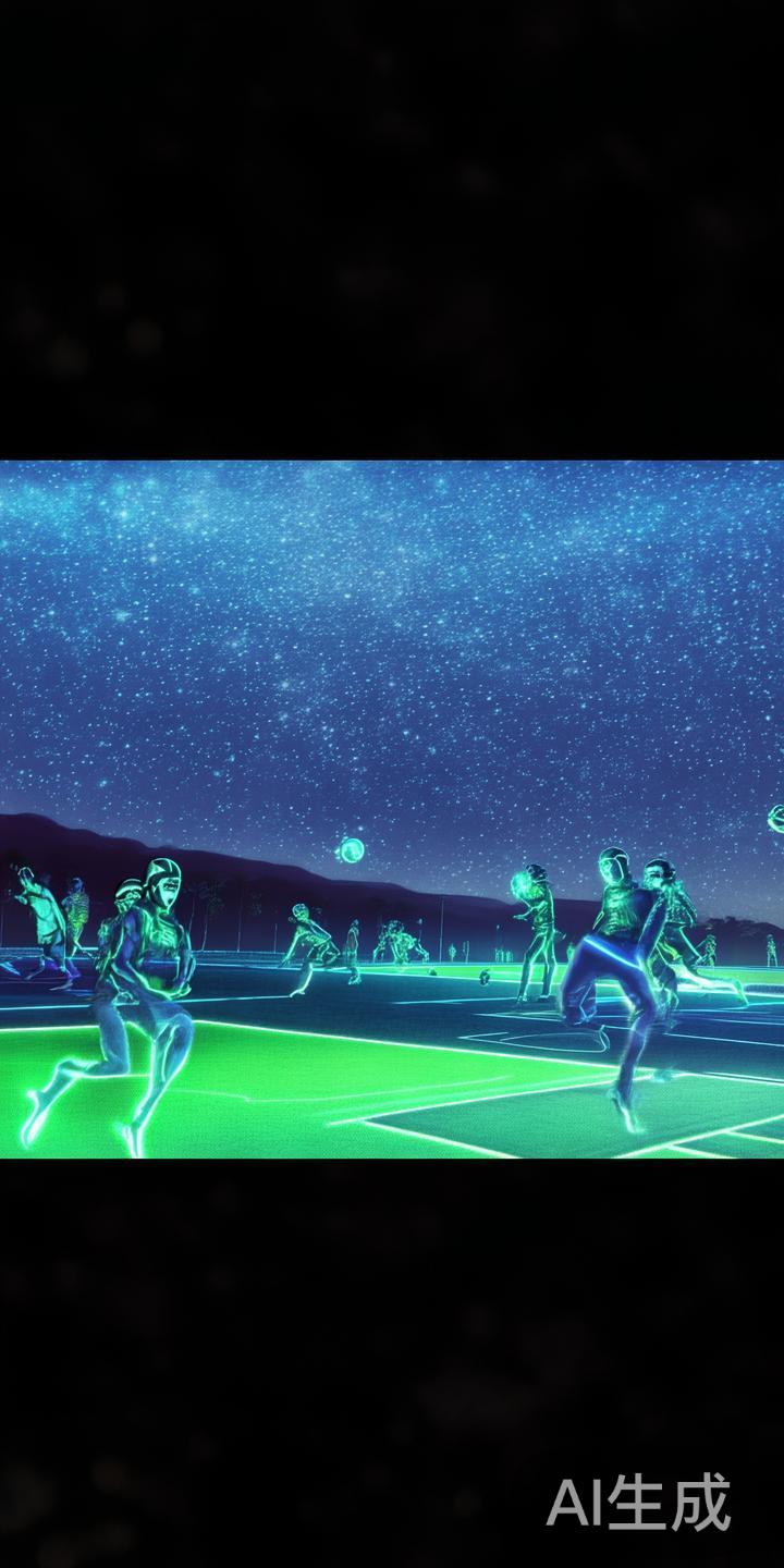 点亮夜空的运动新体验
在传统的体育运动中，白天的